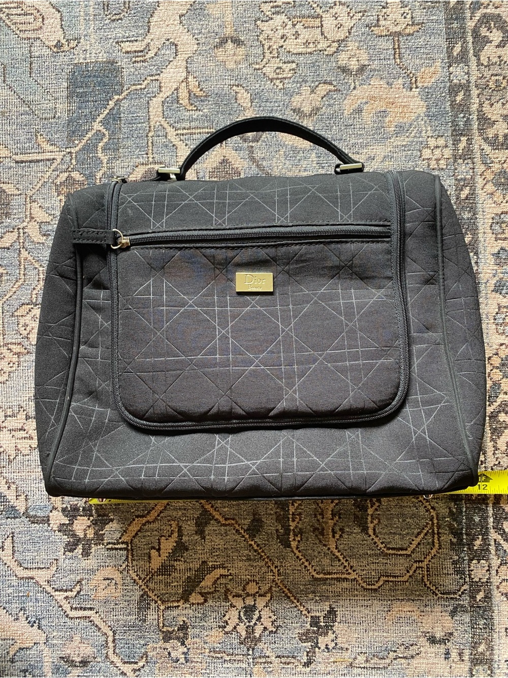Dior Black Quilted Travel Organizer Bag